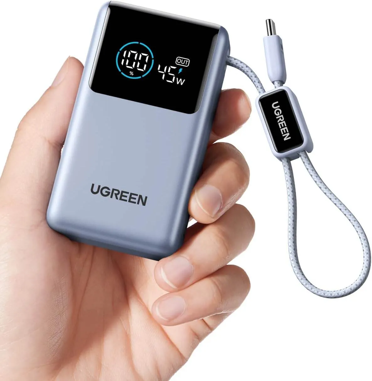 Ugreen PB727 Nexode 10000mAh 55W Power Bank with Built in Cable #75701B