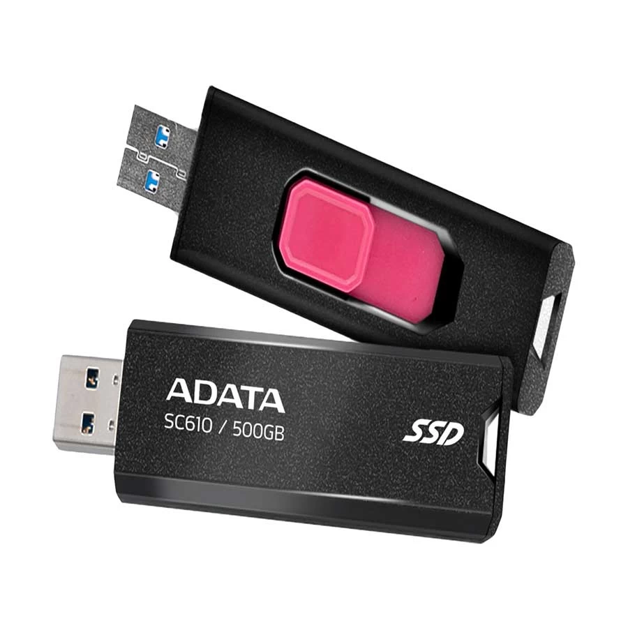 ADATA SC610 500GB USB 3.2 Black Portable External SSD #SC610-500G-CBK