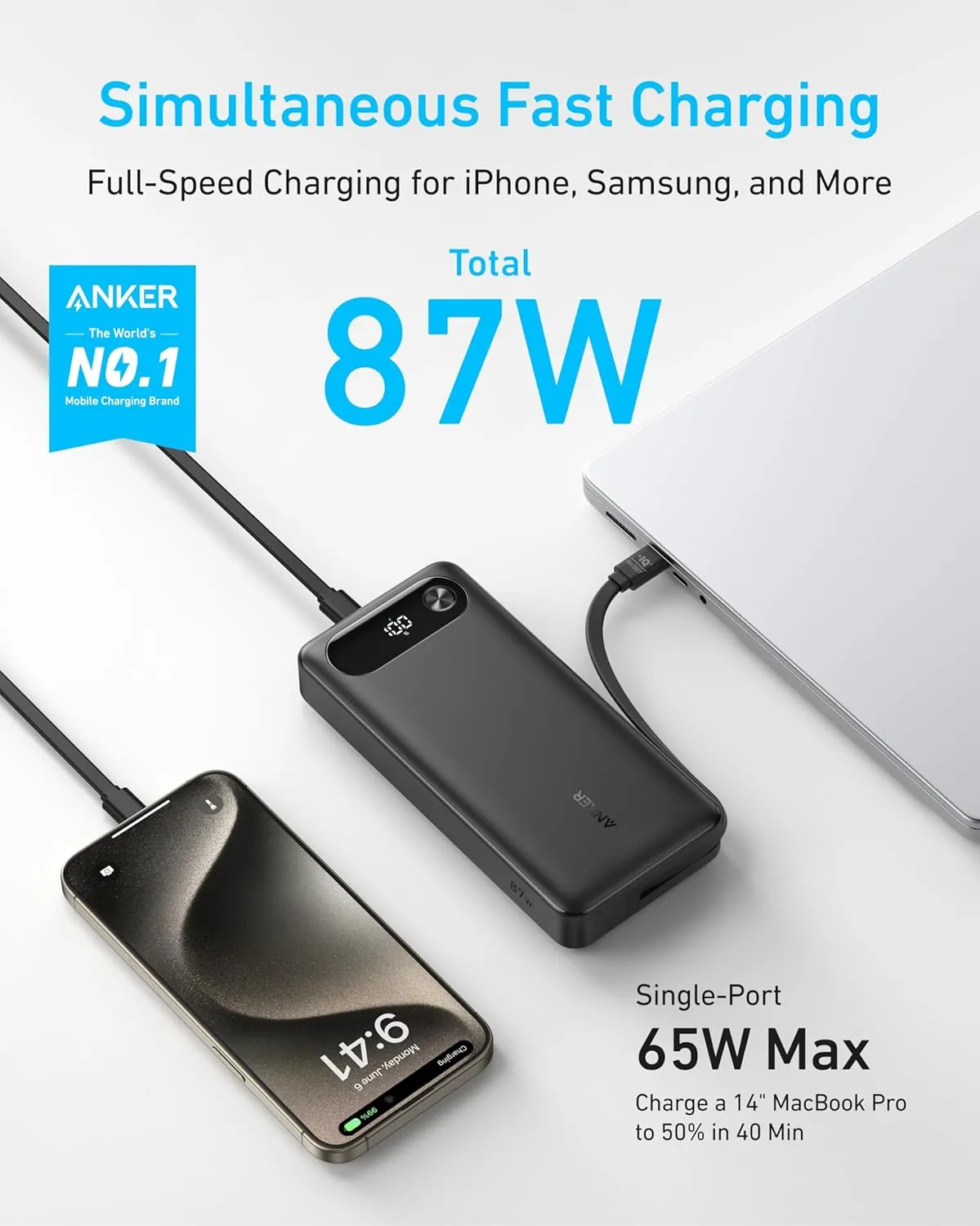 Anker A1383 20000mAh 87W Fast Charging Power Bank