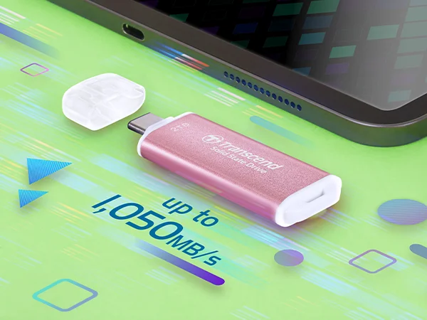 Transcend ESD300P 1TB USB Type-C OTG Pink Portable SSD #TS1TESD300P
